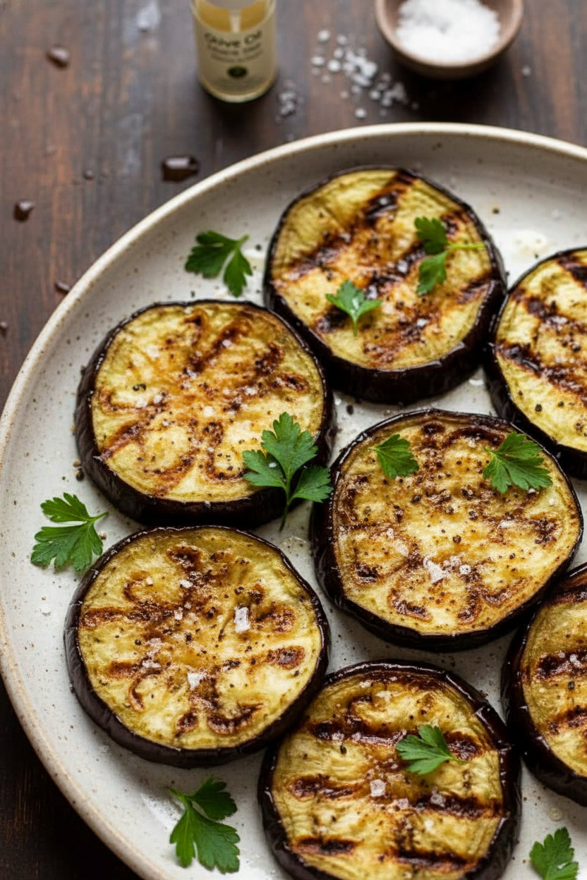 Healthy No-Oil Pan Fried Eggplant Recipe