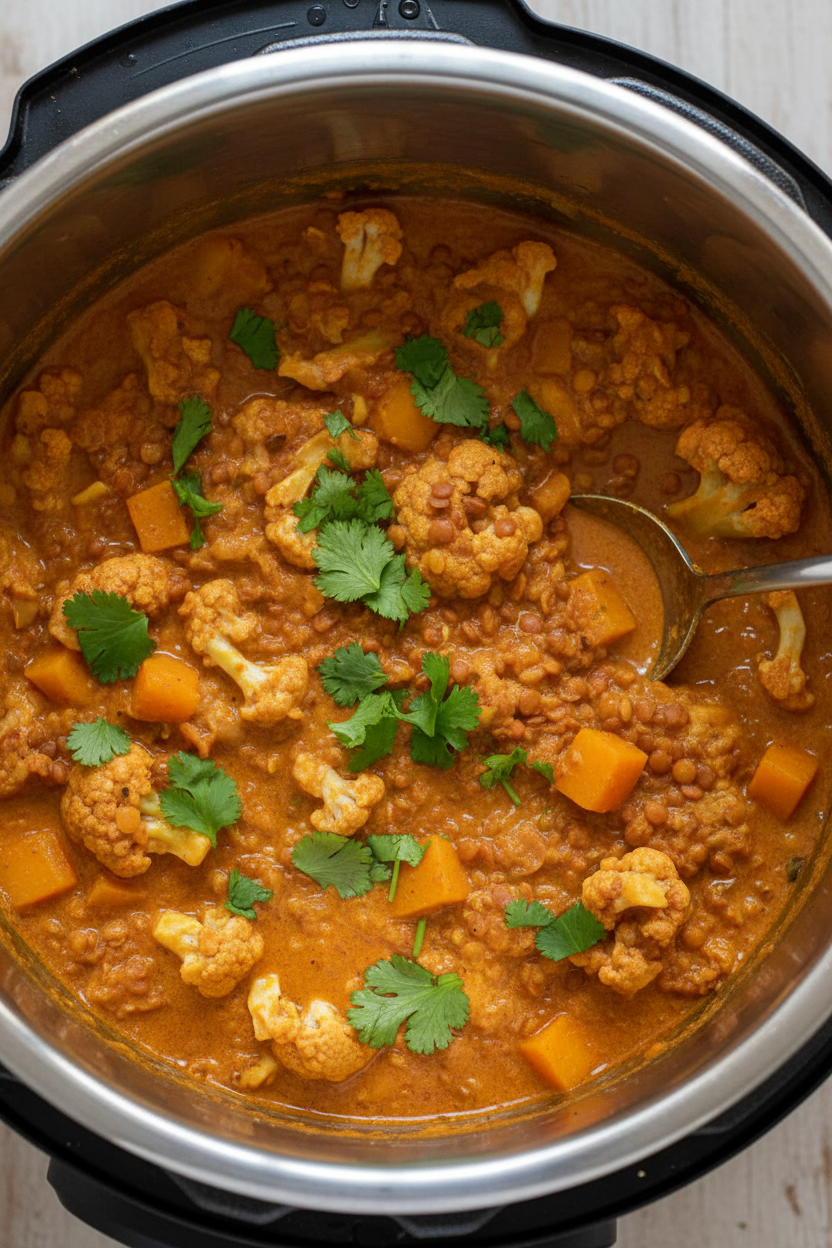 Quick Cauliflower Curry in Instant Pot