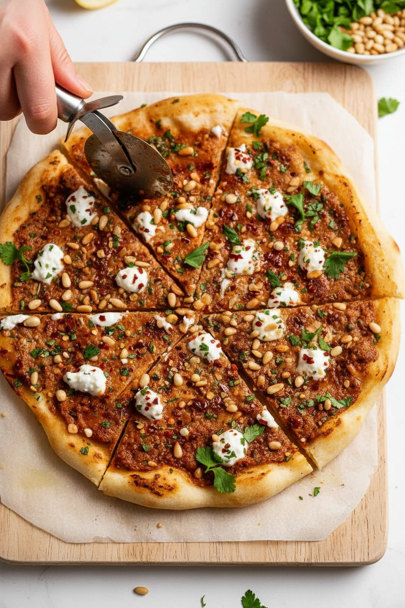 Quick Lebanese Chicken Mince Pizza Recipe