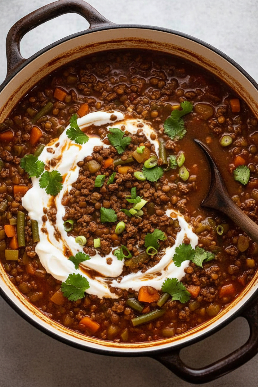 Savory Beef and Lentil Soup Recipe
