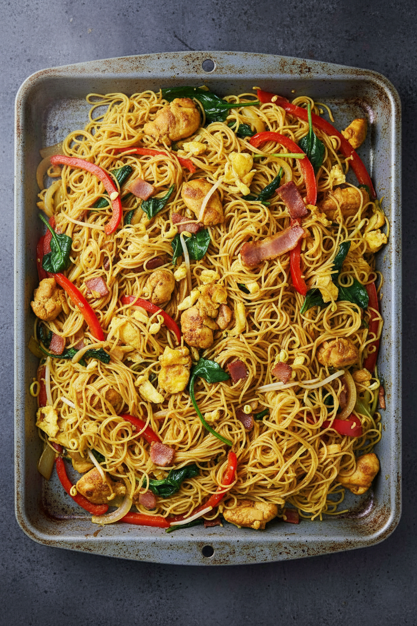 Savory Singapore Chicken Vermicelli Noodles Delight