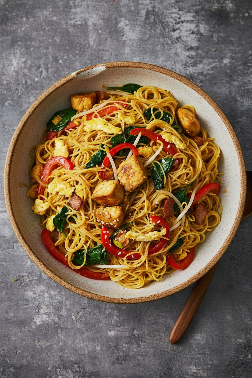 Singapore Chicken Vermicelli Noodles Delight