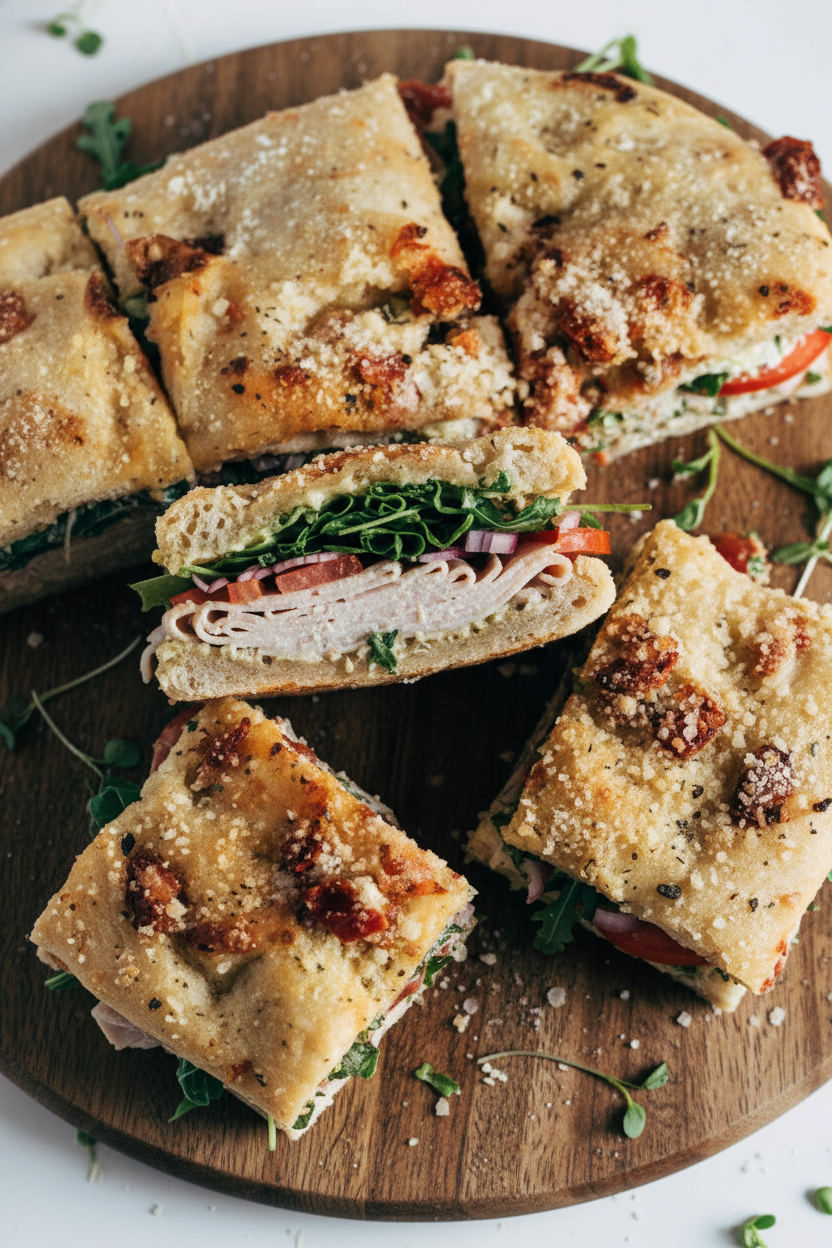 Sun-Dried Tomato Focaccia Turkey Sandwich Delight