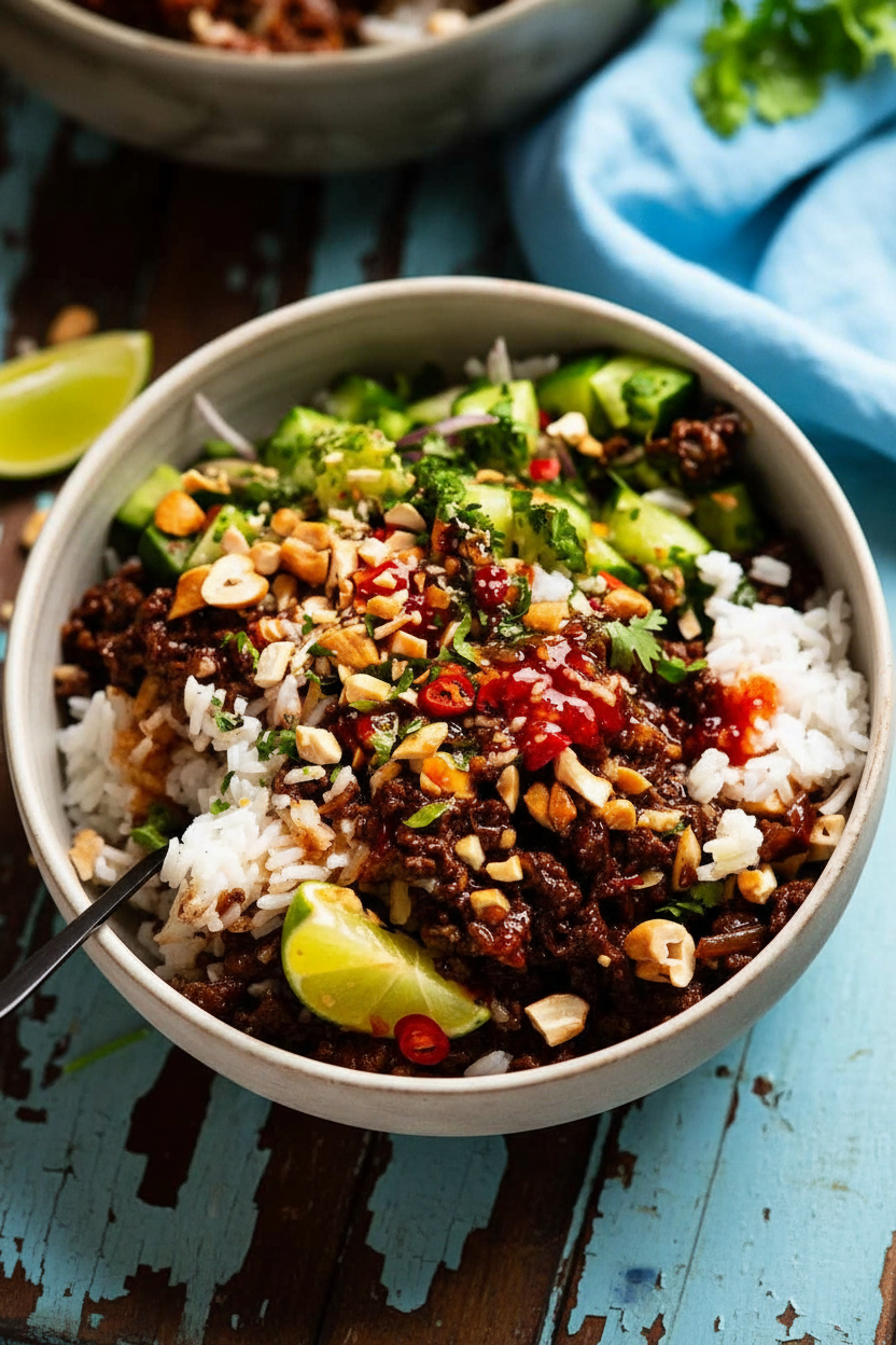 Thai Sweet Chilli Beef Bowl Delight