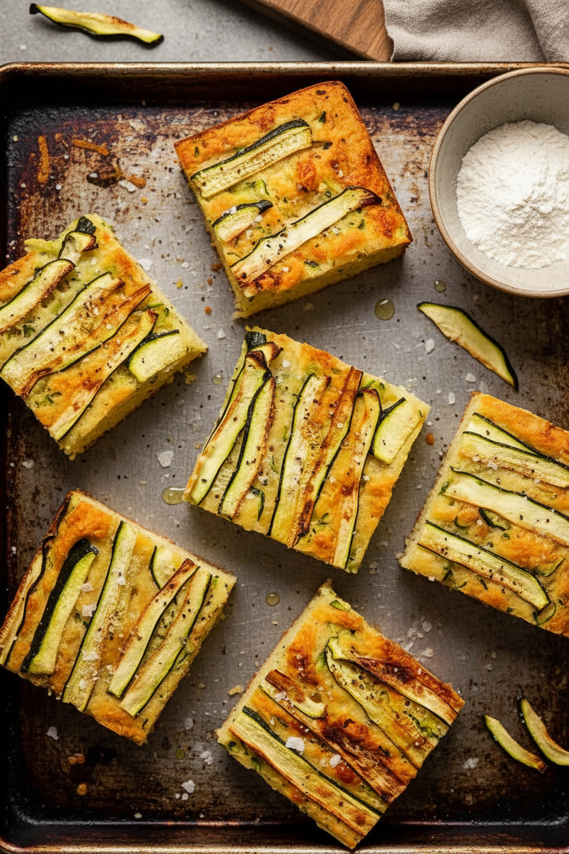 Zucchini Cheese Muffin Slab Delight