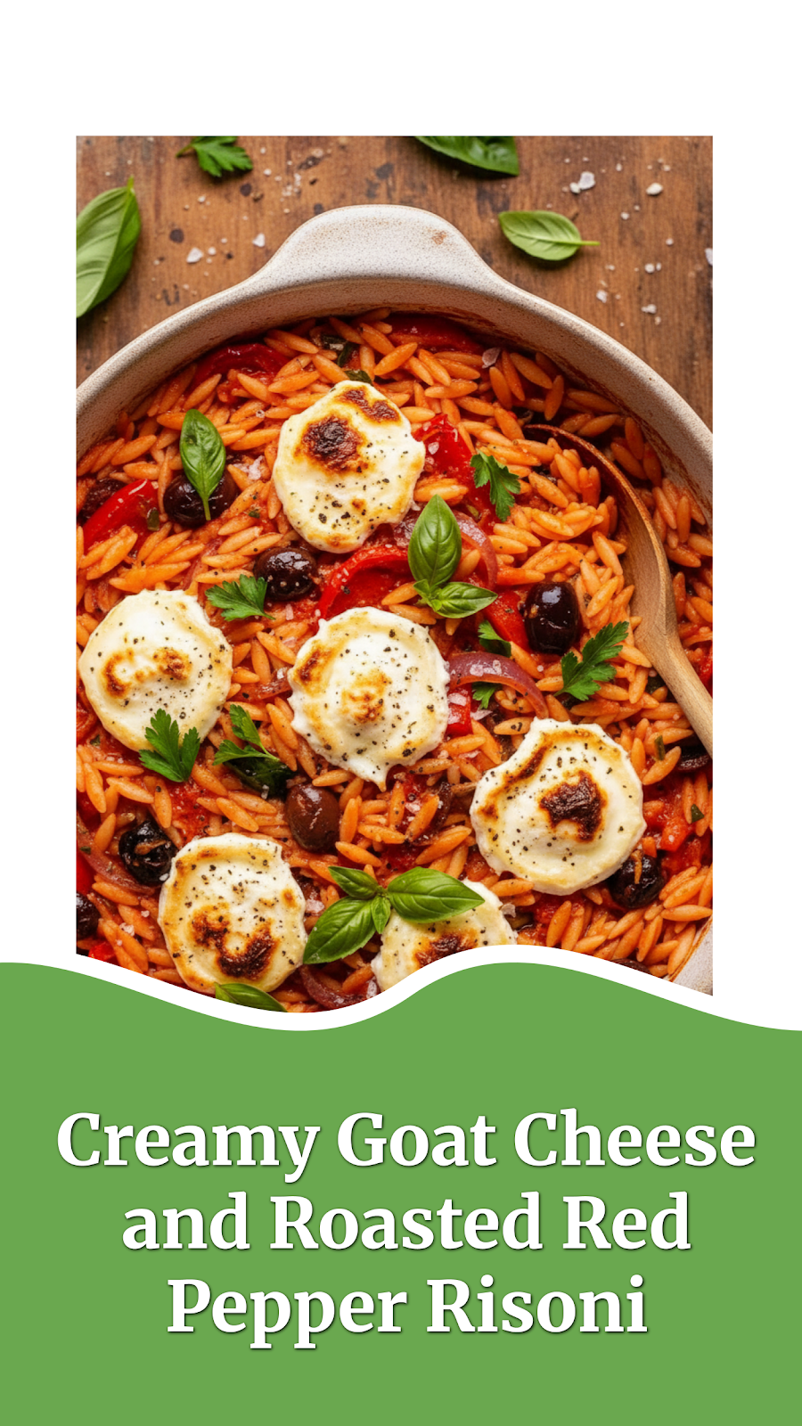 Creamy Goat Cheese and Roasted Red Pepper Risoni