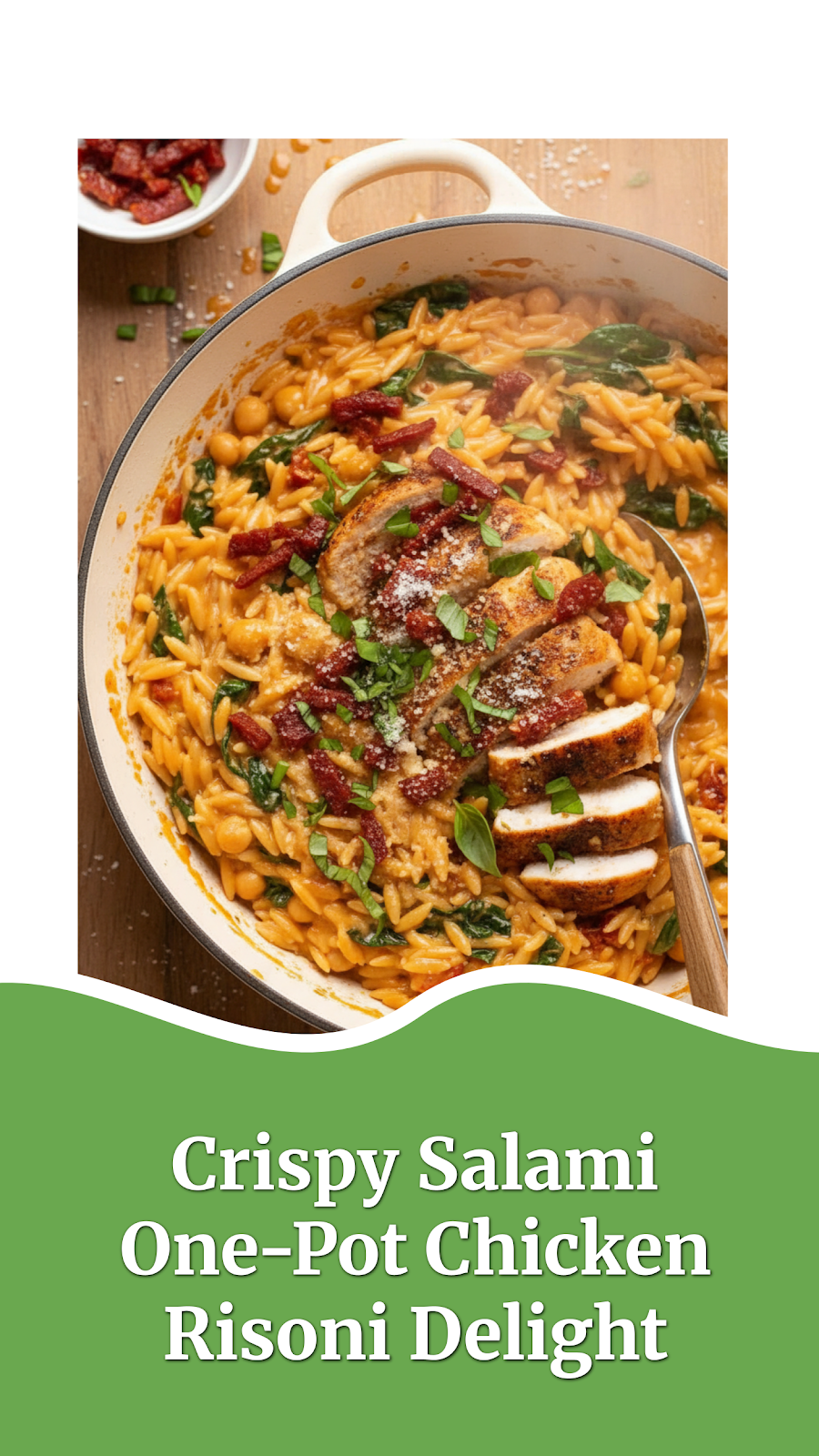 Crispy Salami One-Pot Chicken Risoni Delight