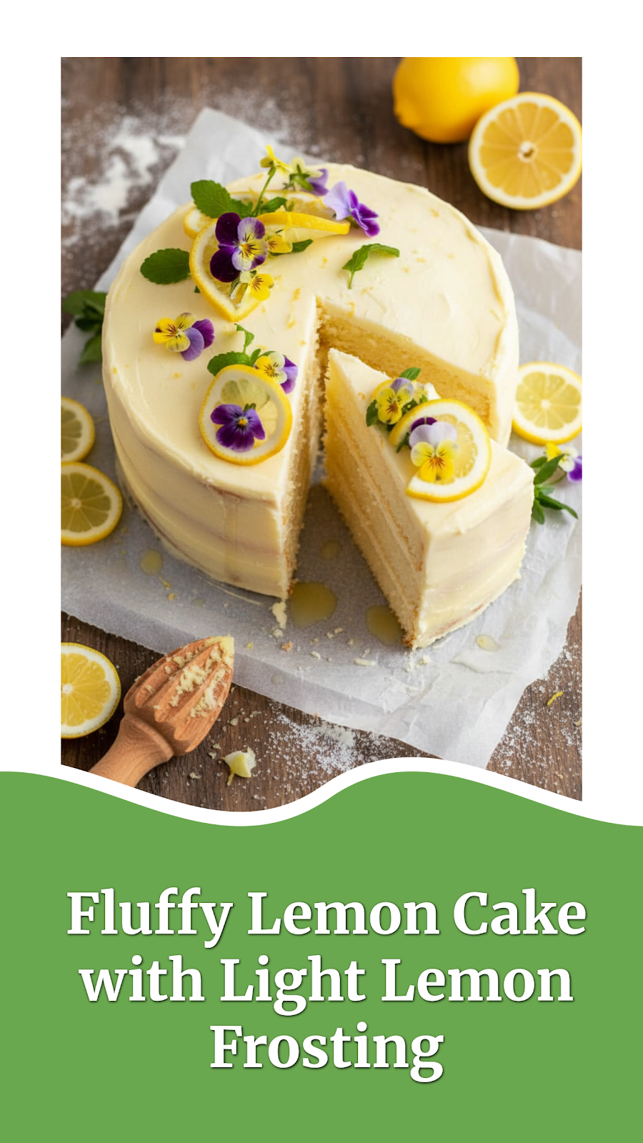 Fluffy Lemon Cake with Light Lemon Frosting