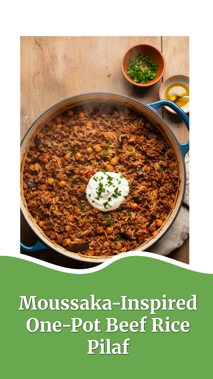 Moussaka-Inspired One-Pot Beef Rice Pilaf