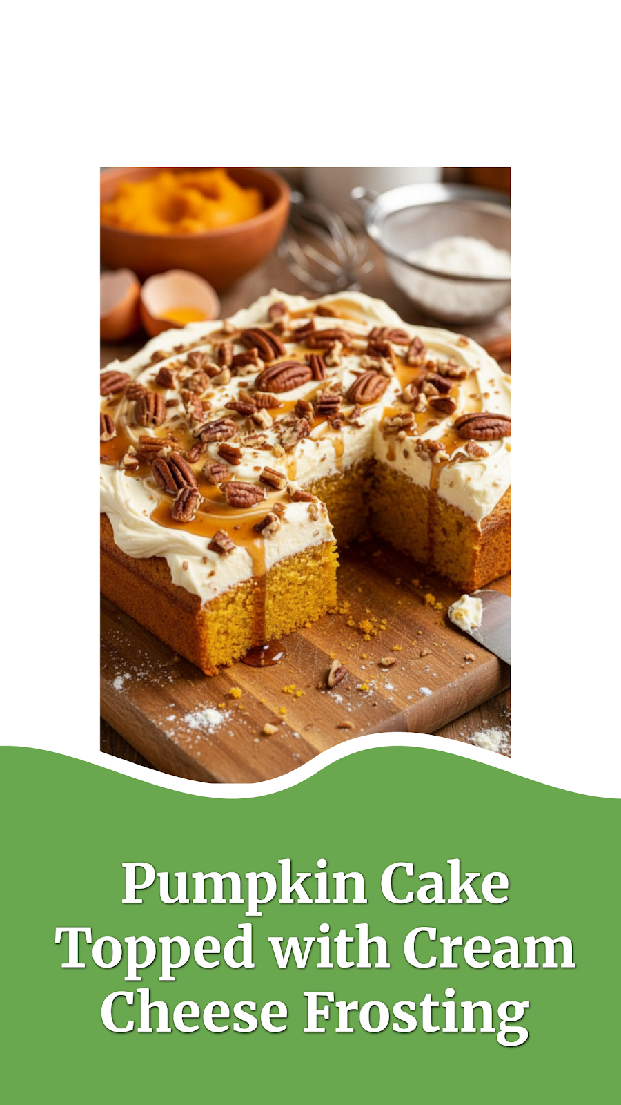 Pumpkin Cake Topped with Cream Cheese Frosting