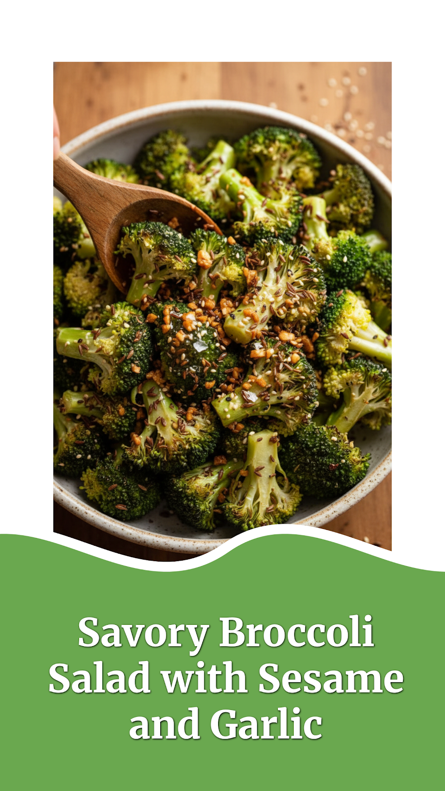 Savory Broccoli Salad with Sesame and Garlic