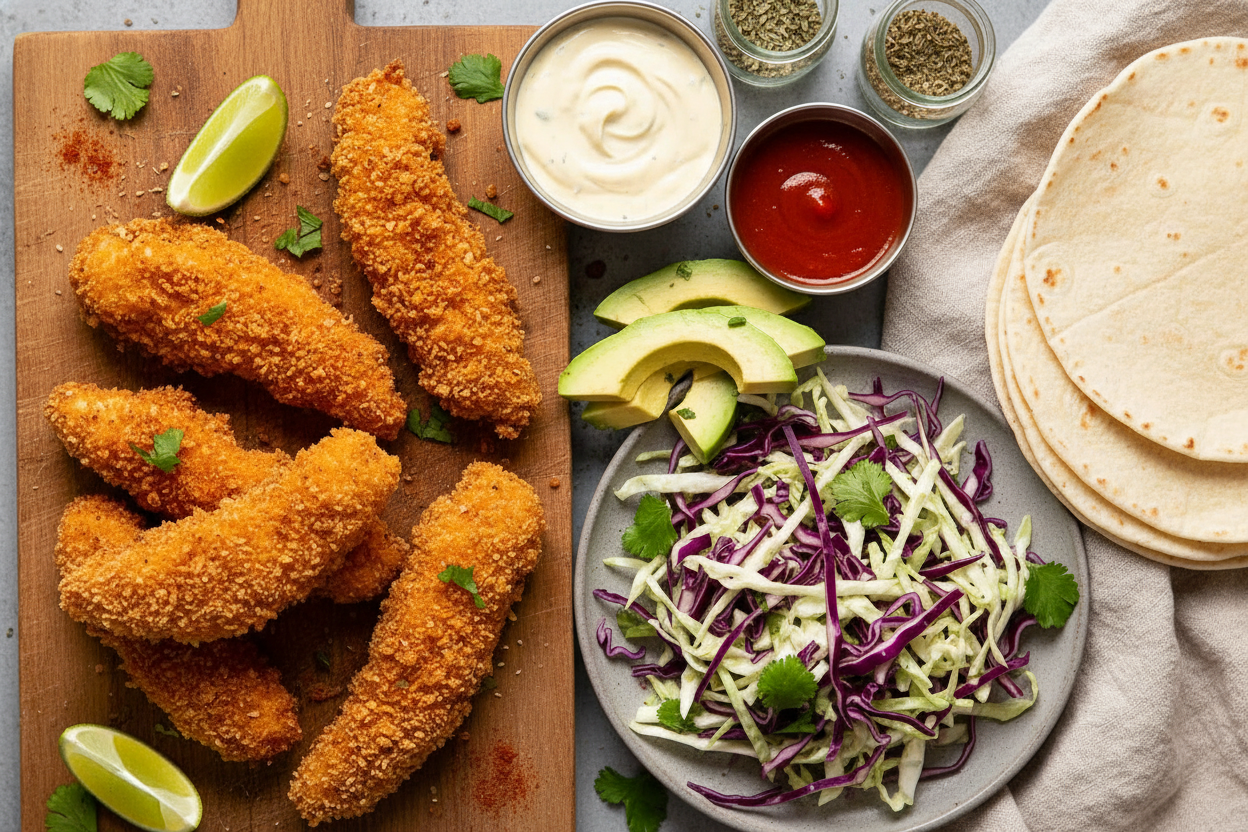 Baked Crunchy Chicken Taco Fingers Recipe