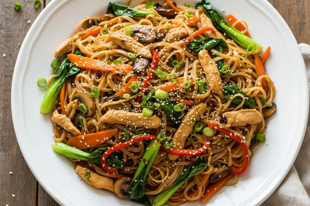 Chicken Stir Fry with Rice Noodles Delight