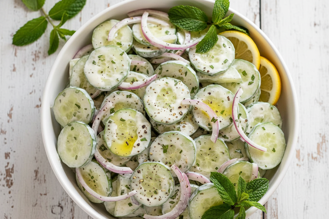 Creamy Cucumber Salad with Lemon Yogurt