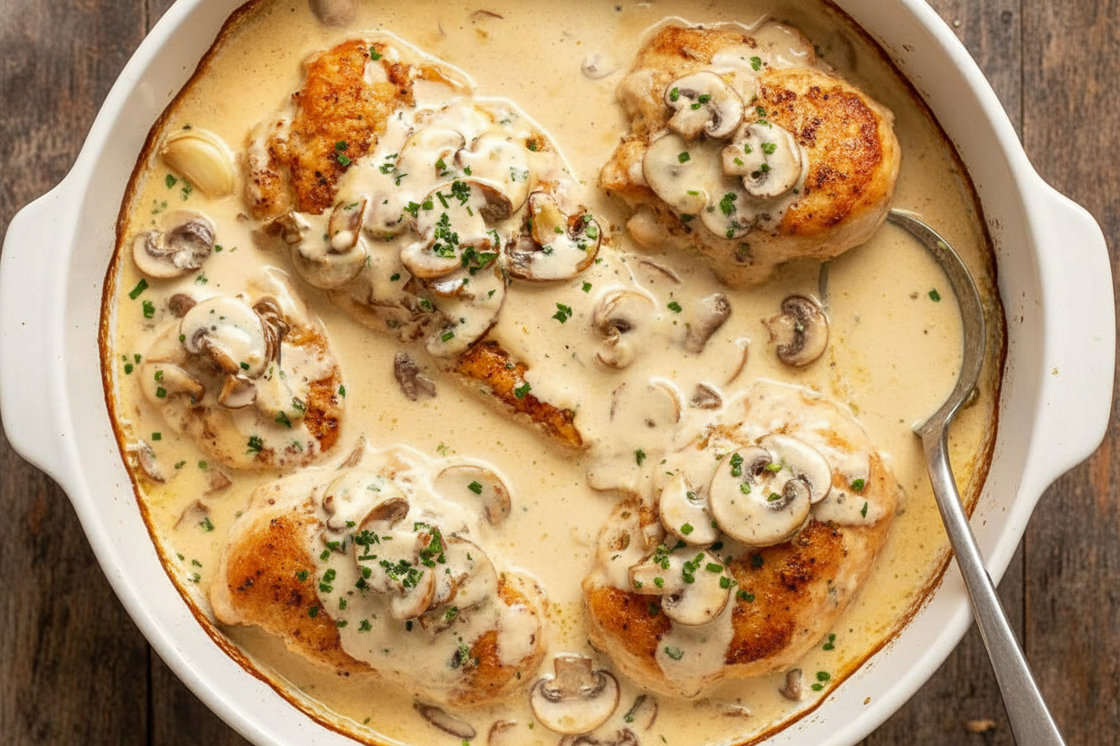 Creamy Mushroom Chicken Breast Delight
