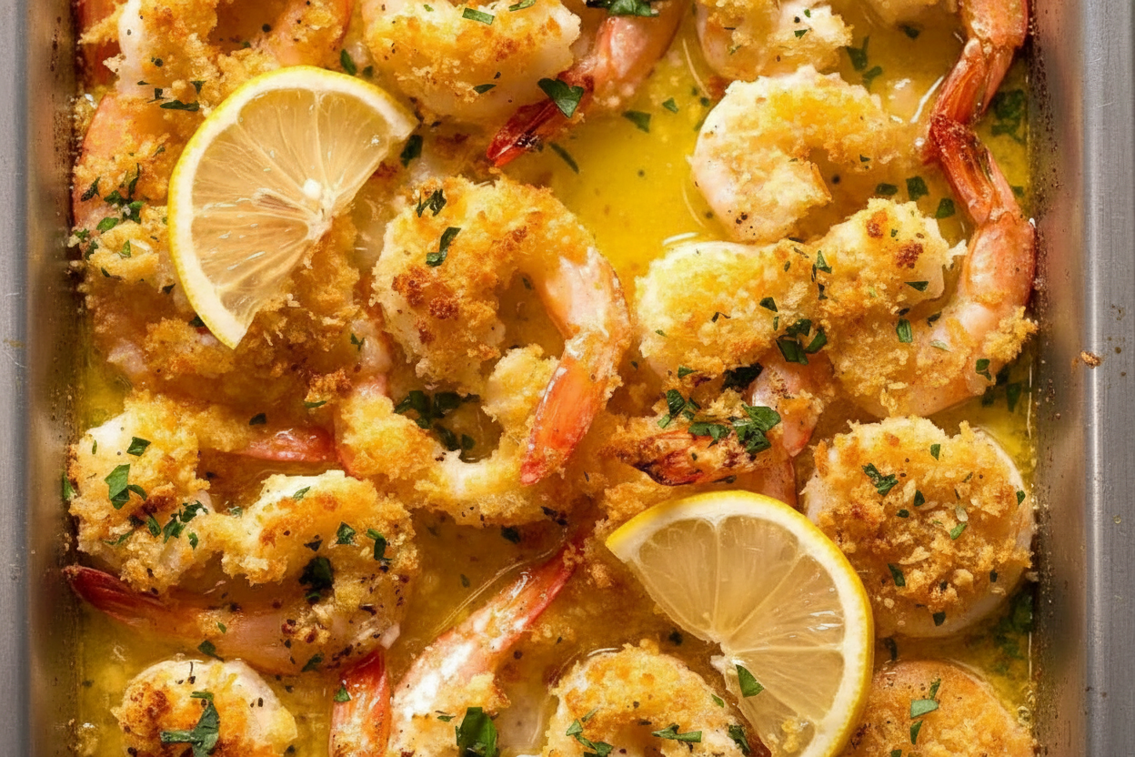 Garlic Butter Shrimp Baked to Perfection