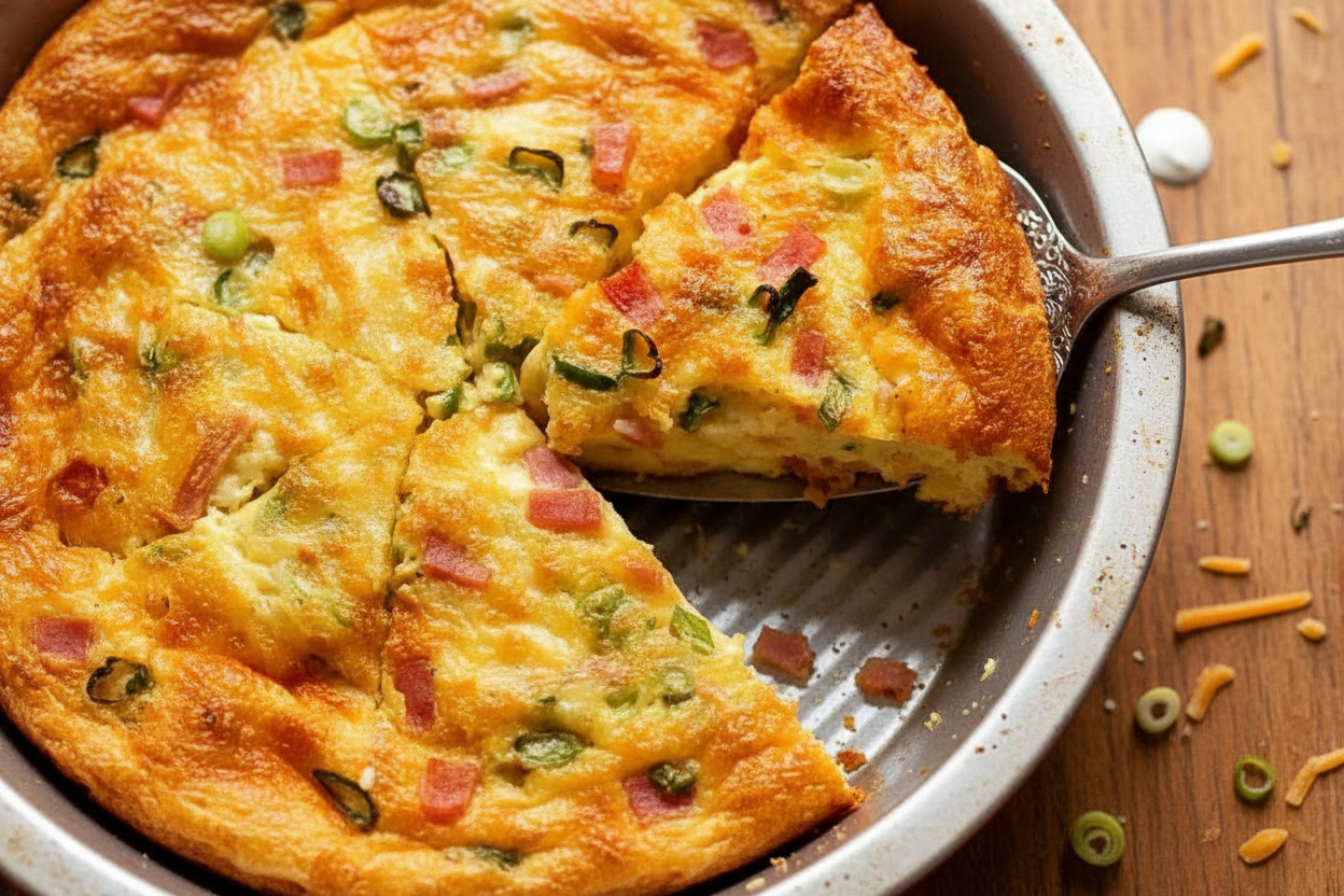 Ham and Cheese Crustless Quiche Recipe