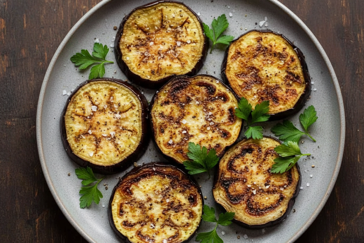 Healthy No-Oil Pan Fried Eggplant Recipe