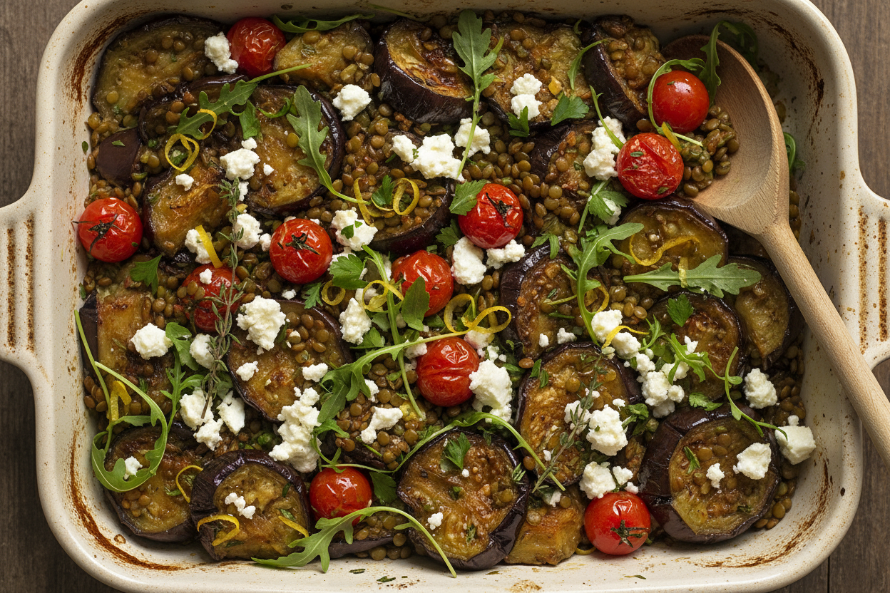 Lentil and Roasted Eggplant Salad Delight