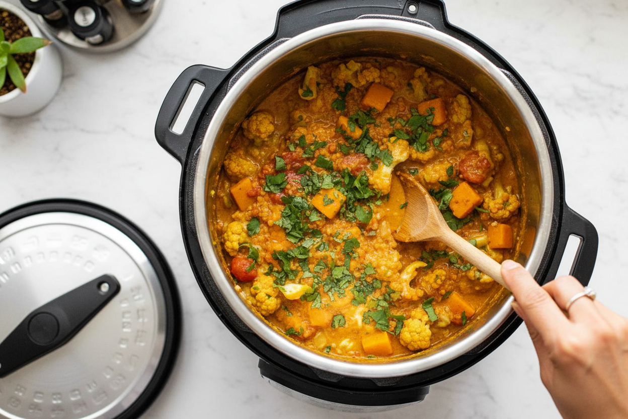 Quick Cauliflower Curry in Instant Pot