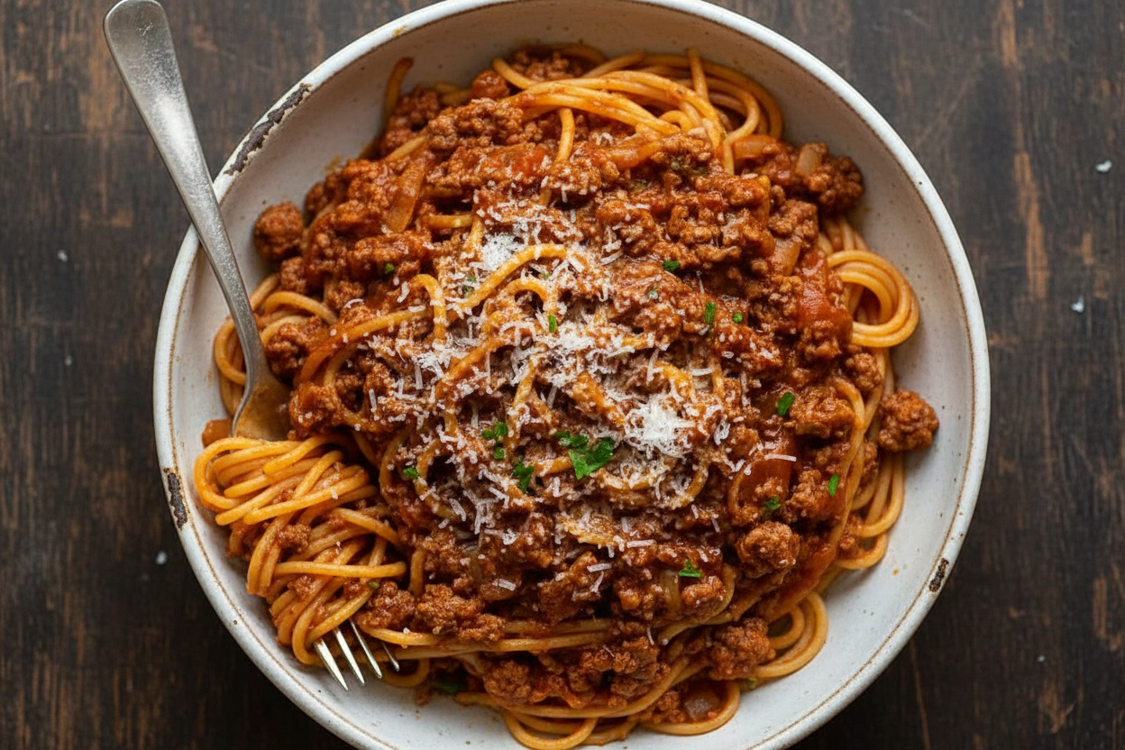 Quick One Pot Bolognese Pasta Delight