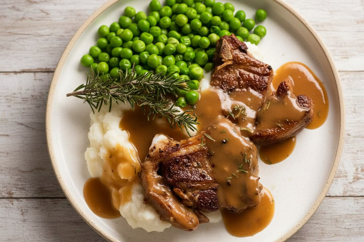 Rosemary-Infused Lamb Chops with Gravy