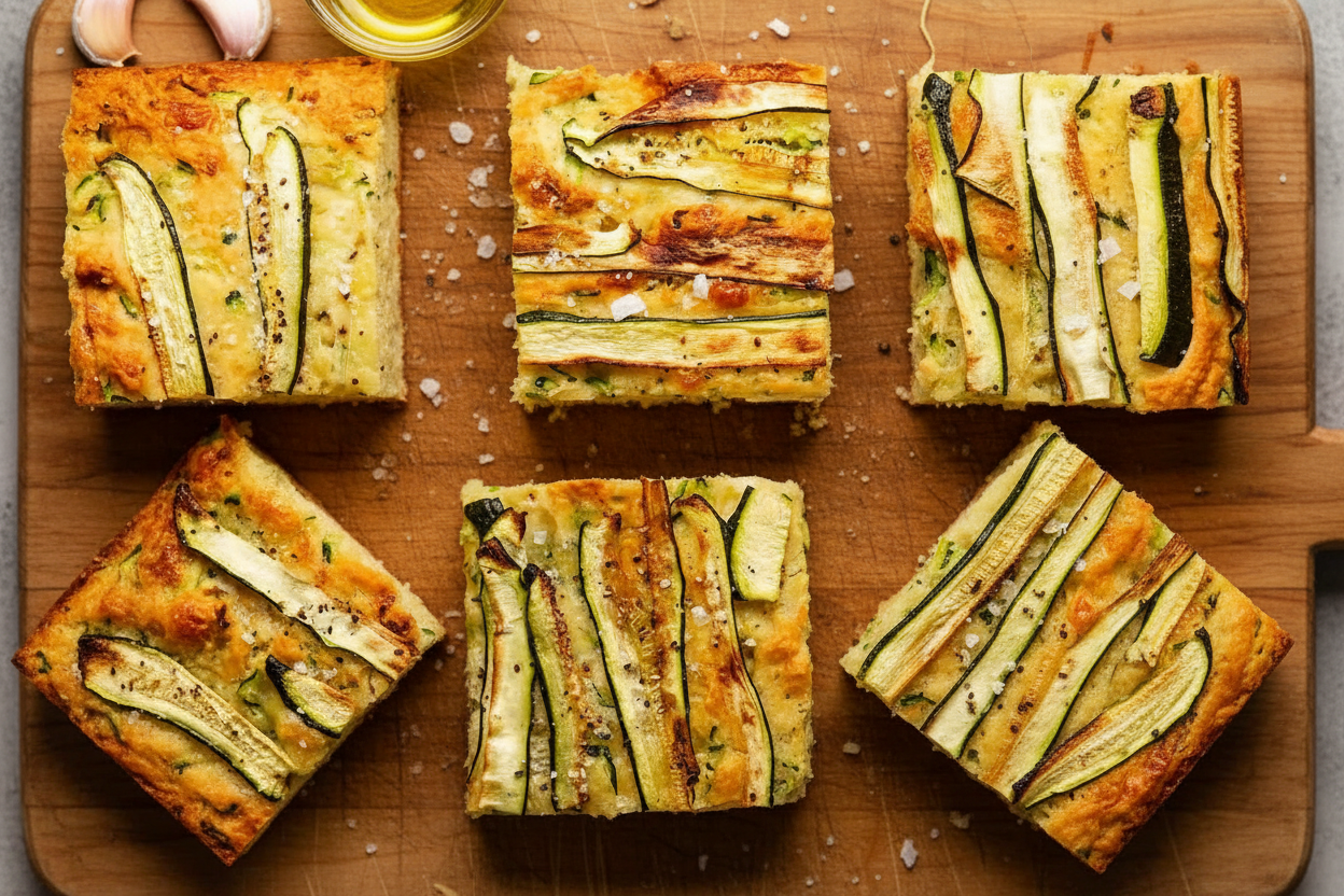 Zucchini Cheese Muffin Slab Delight