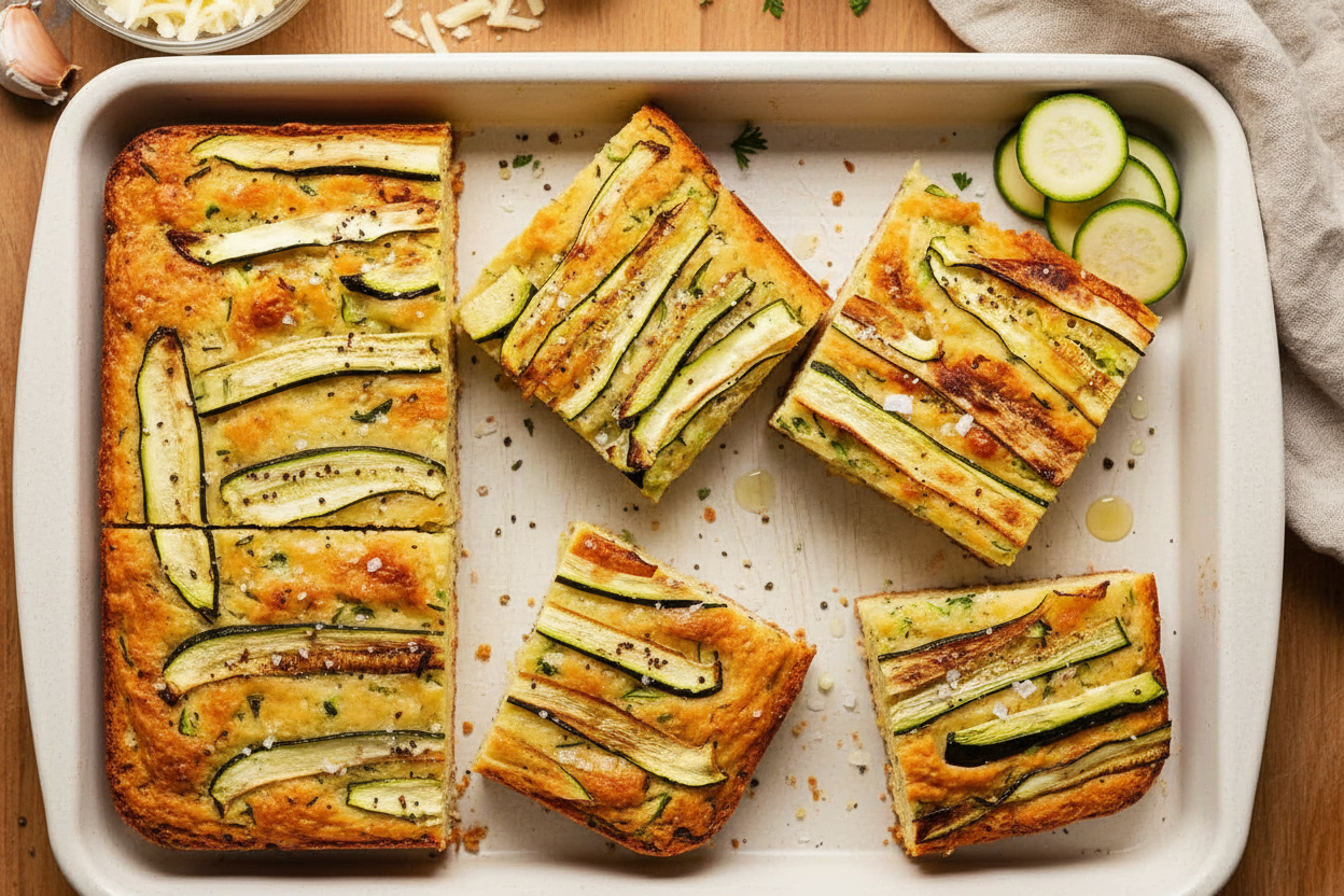 Zucchini Cheese Muffin Slab Delight